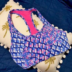 EUC Lilly Pulitzer sports bra xxs blue pink luxletic